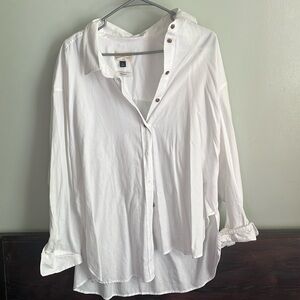 XL white button down, oversized fit